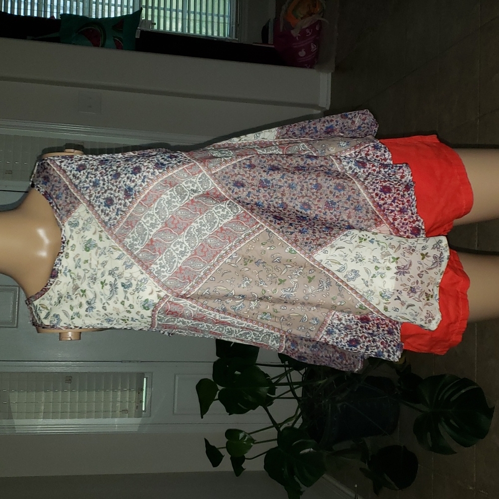Pinky xs adorable patchwork paisley scoop flowy top sleeveless